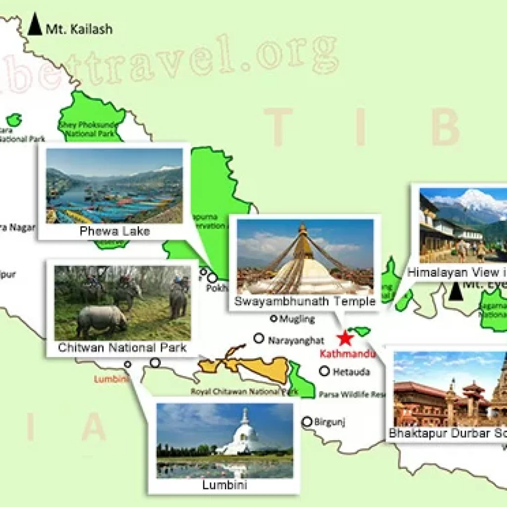 Nepal travel With a paper map